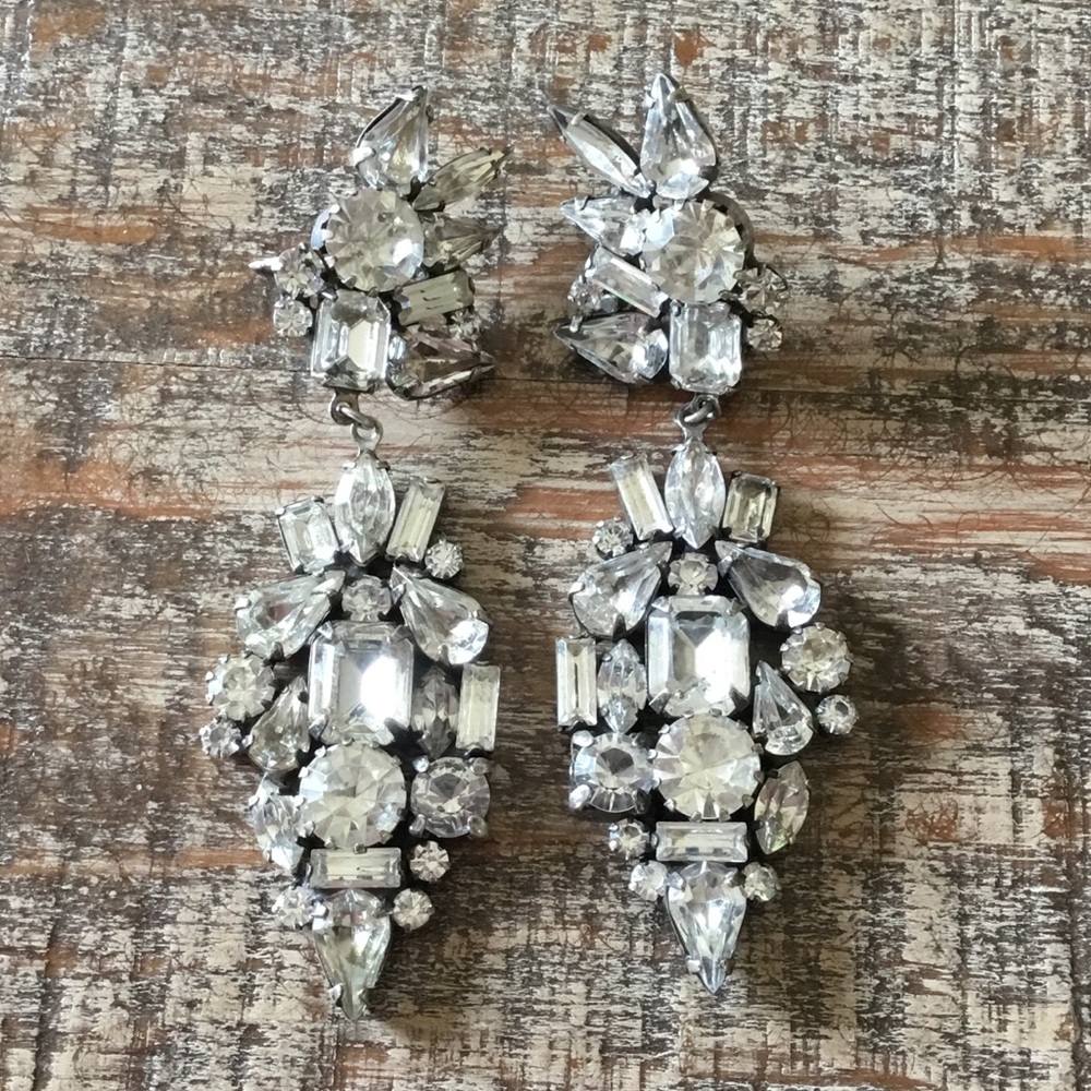 DANNIJO Crystal Rhinestone Statement Earrings NO BACKS - Picture 3 of 8